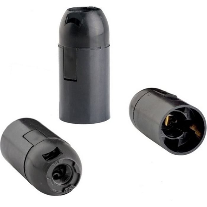 Патрон Е14 карболитовый чёрный 113616