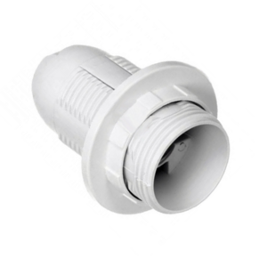 Патрон пластиковый Е-14 белый люстровый с кольцом 113623