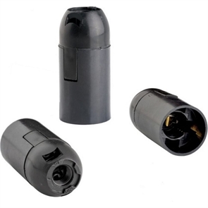 Патрон Е14 карболитовый чёрный 113616